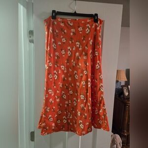 Old NAVY Floral Pull On Midi Skirt